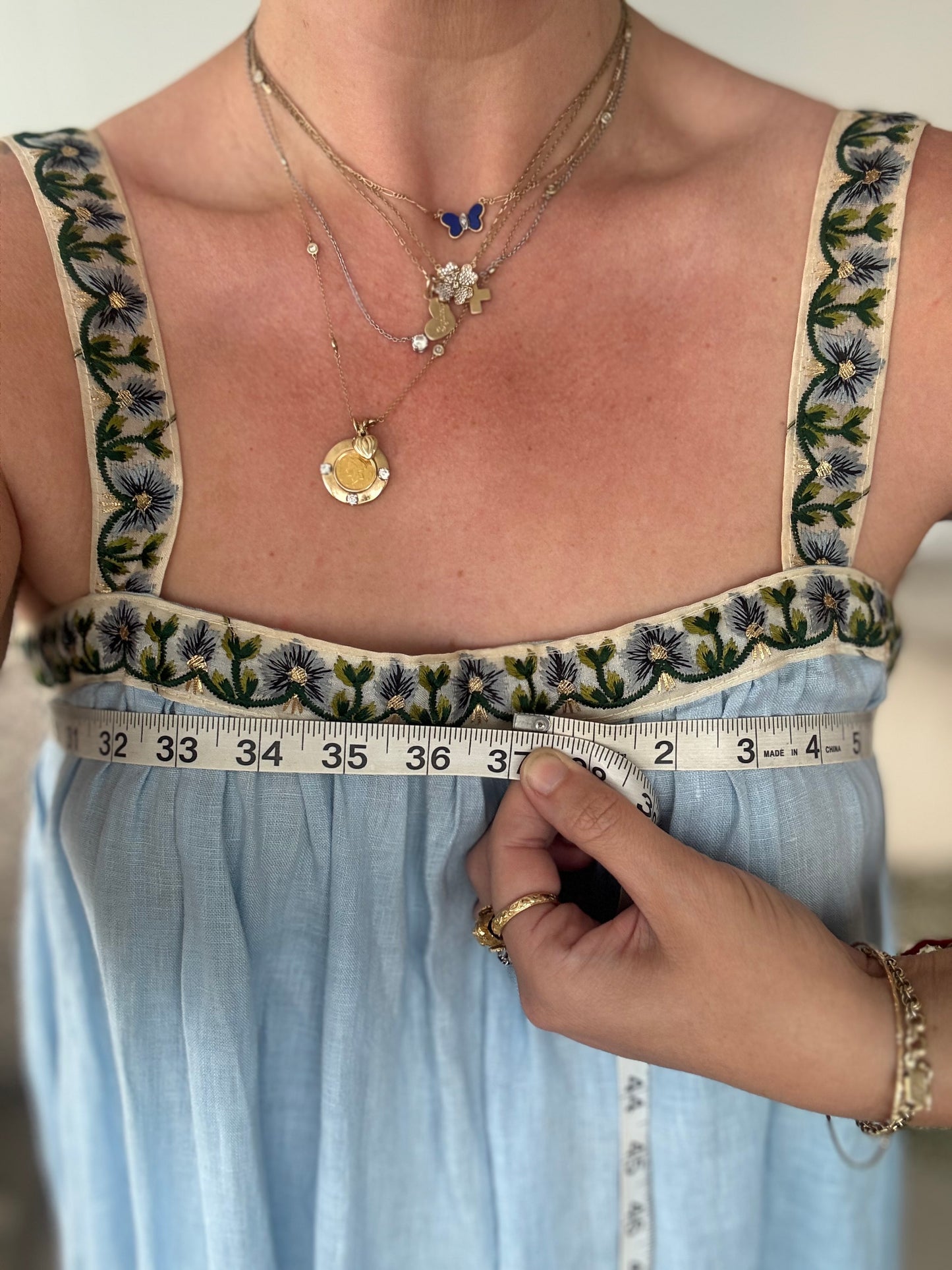 Cross-Back Dolly Dress in Coral Honeysuckle
