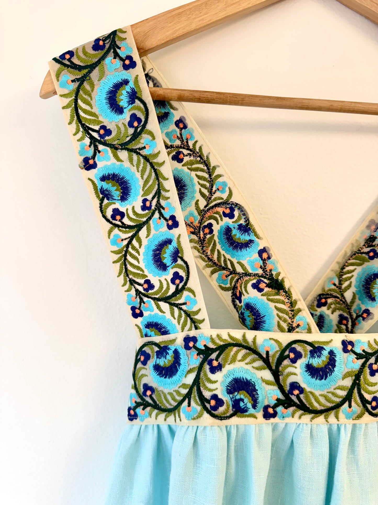 Cross-Back Dolly Dress in Aqua