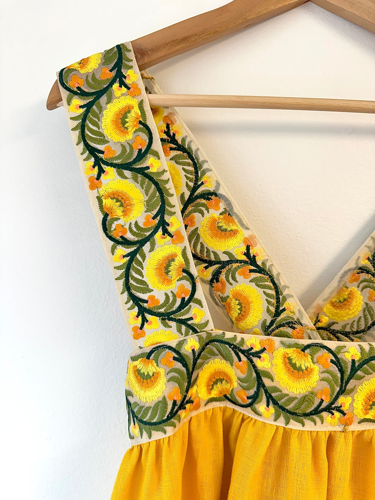 Cross-Back Dolly Dress in Hot Mustard