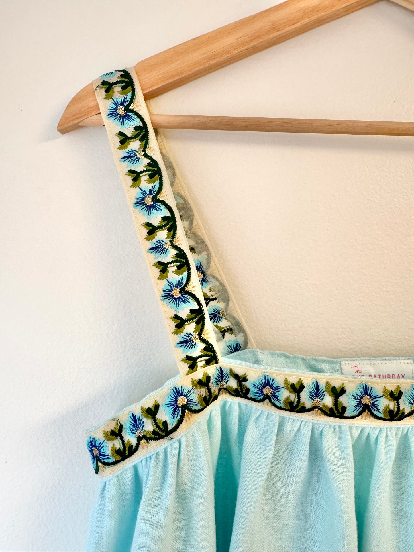 Straight Strap Dolly Dress in Aqua