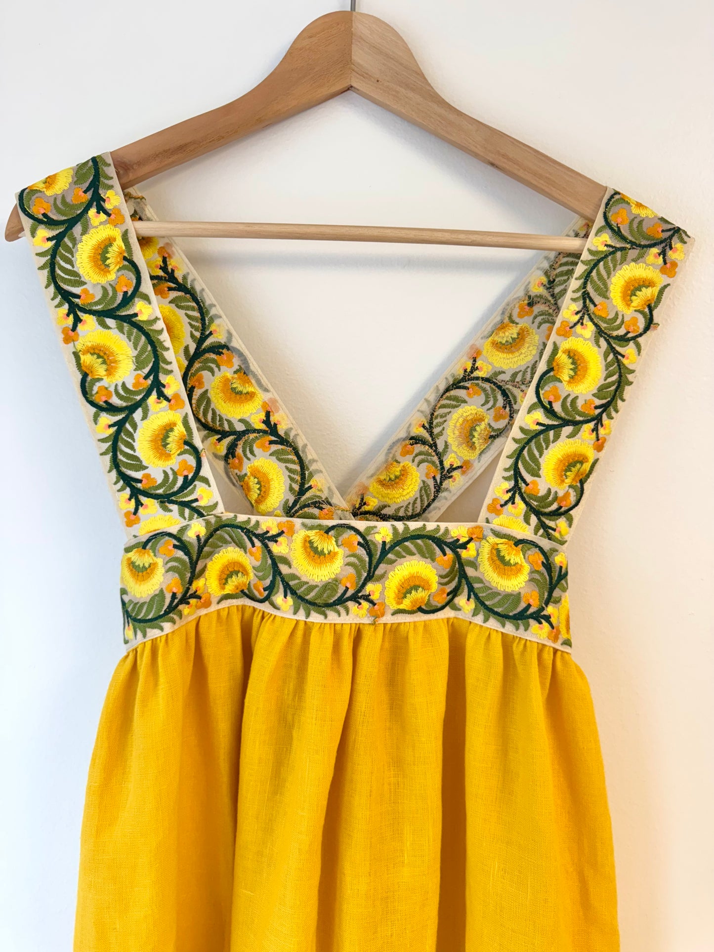 Cross-Back Dolly Dress in Hot Mustard