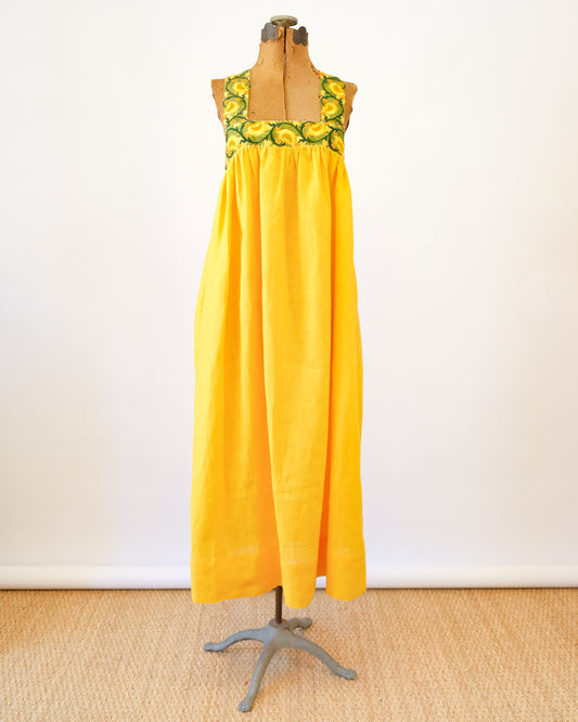 Cross-Back Dolly Dress in Hot Mustard