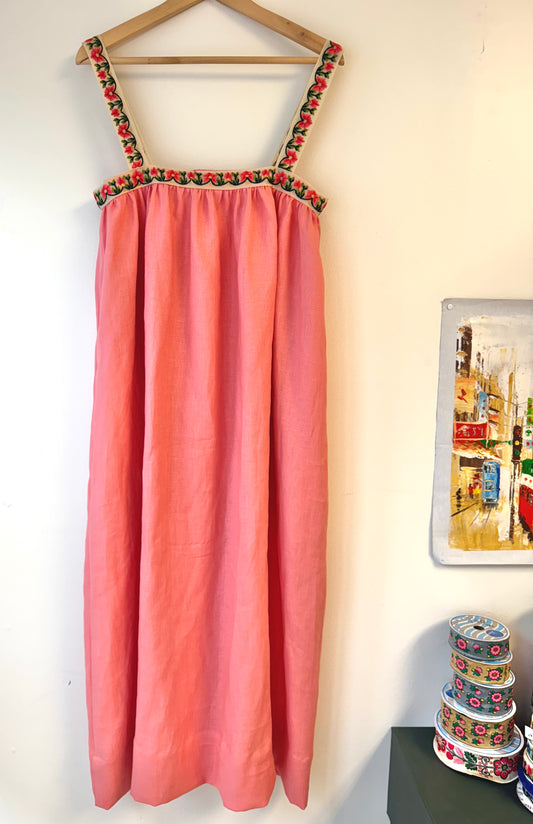 Straight Strap Dolly Dress in Hibiscus