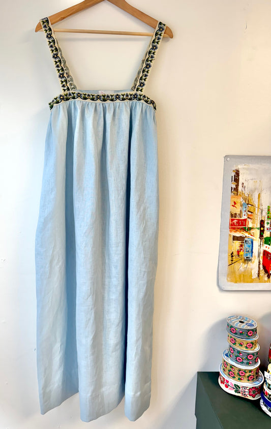 Straight Strap Dolly Dress in Powder Blue