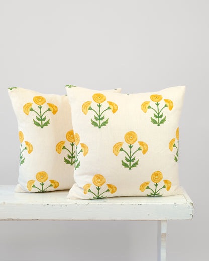 Yellow Floral Pillow