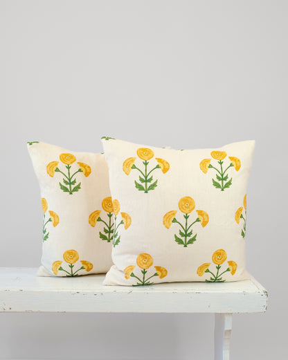 Yellow Floral Pillow