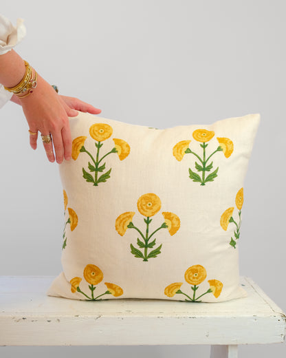 Yellow Floral Pillow