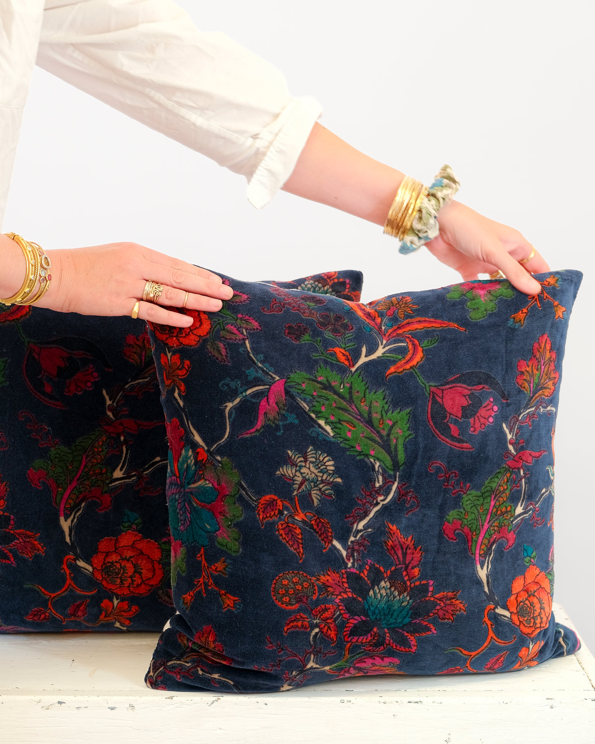 Midnight Blue Velvet Pillow