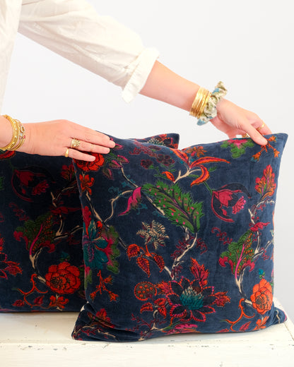 Midnight Blue Velvet Pillow
