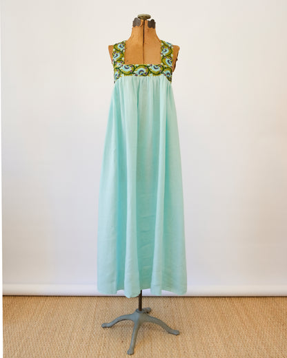 Cross-Back Dolly Dress in Aqua
