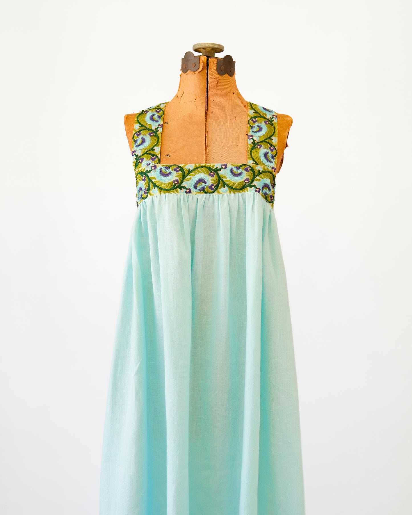 Cross-Back Dolly Dress in Aqua