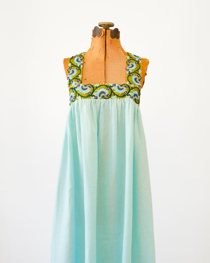 Cross-Back Dolly Dress in Aqua