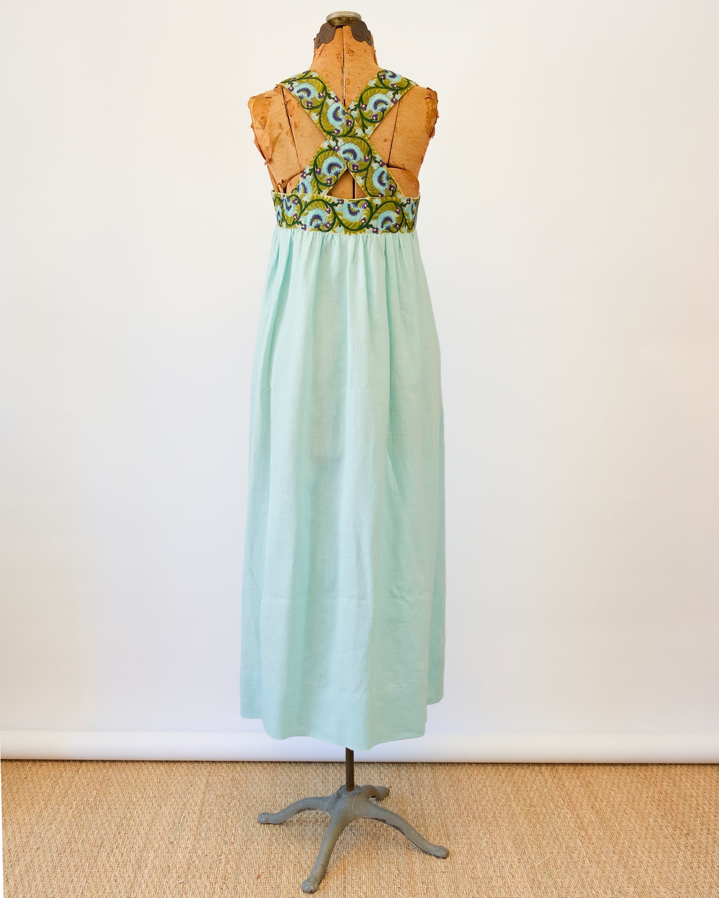 Cross-Back Dolly Dress in Aqua